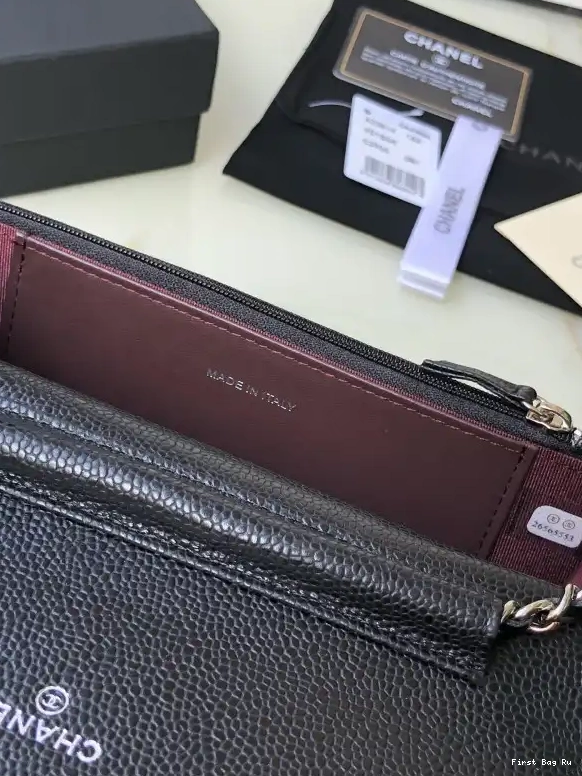First Bag Ru CAVIAR CHAIN CHANEL WALLET 0707